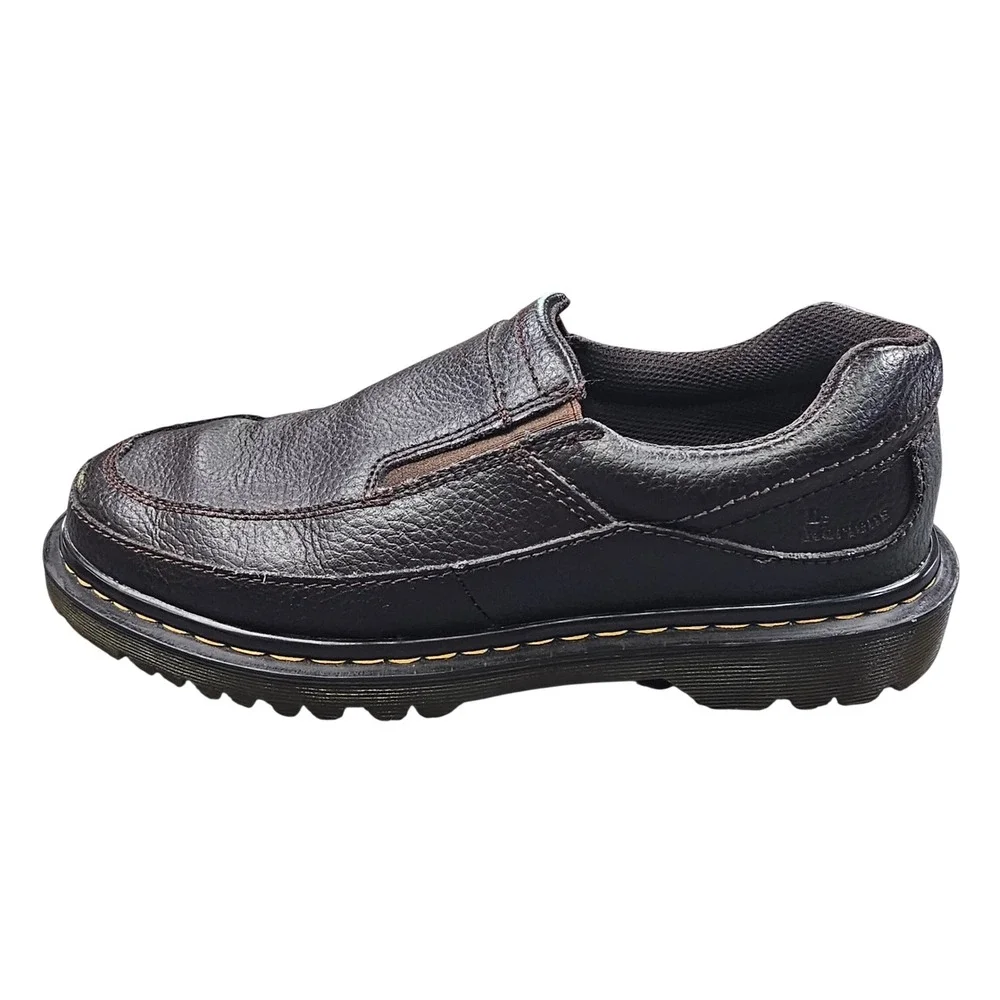 Dr. Martens Utah Brown Leather Slip On Loafers Men's 9 AirWair Lug‎ Sole Shoes